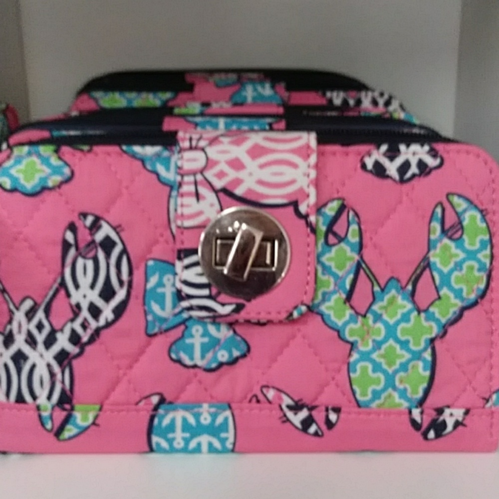 Quilted Lobster Print Wallet